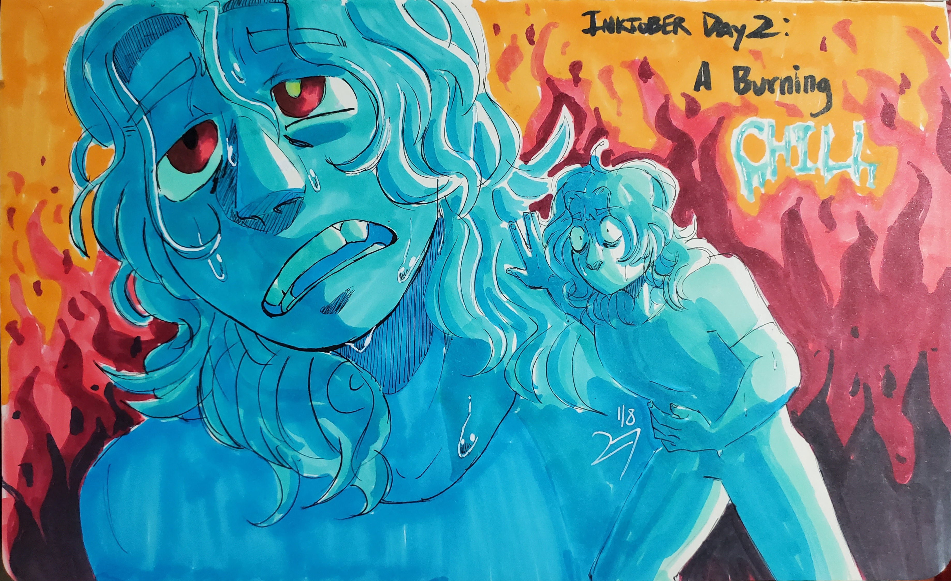inktober, self piece 2018