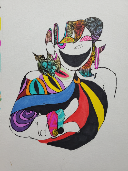 self abstract drawing, 2017